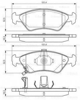 0986424725 BOSCH BOSCH KIA Тормозные колодки дисковые пер. Clarus 96-99