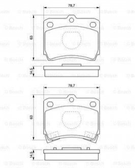 0986493550 BOSCH BOSCH Тормозные колодки передн. KIA PRIDE 1.1,1.3I 91-