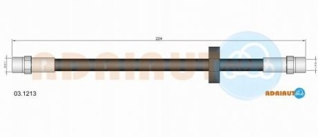 03.1213 ADRIAUTO ADRIAUTO AUDI Шланг тормозной задн. лев 80 -91, 90,100