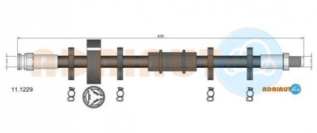 11.1229 ADRIAUTO ADRIAUTO FIAT Тормозной шланг передний RITMO,UNO 83-85