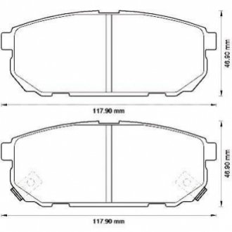 572549J Jurid JURID KIA Тормозные колодки дисковые Sorento 02- задн.