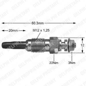 HDS343 Delphi DELPHI Свеча накала (11 V) AUDI VW SEAT SKODA VOLVO.