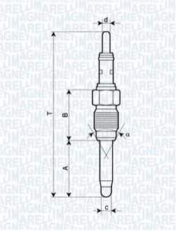 062900084304 MAGNETI MARELLI MAGNETI MARELLI Свеча накала FIAT Brava 1.9JTD, Marea.