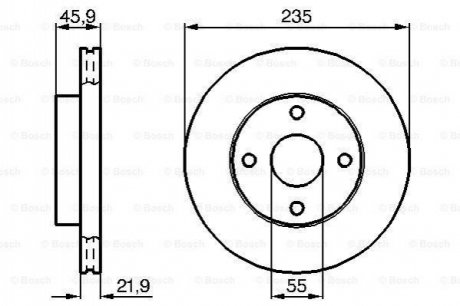 0986478787 BOSCH BOSCH Диск тормозной передний MAZDA 323 1,6 16V 89-01