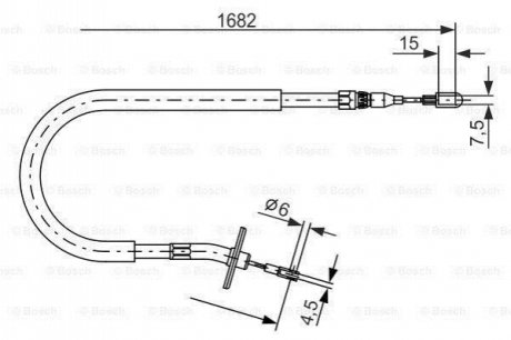 1987477703 BOSCH BOSCH DB Трос ручного торм.(левый) Sprinter 208D-512D