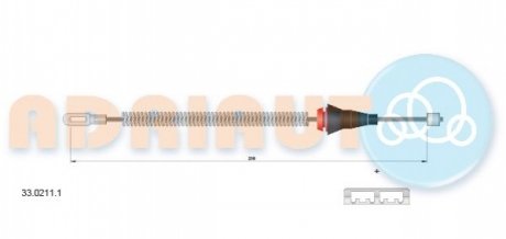 33.0211.1 ADRIAUTO ADRIAUTO OPEL Трос ручного тормоза Corsa C 01- бараб.