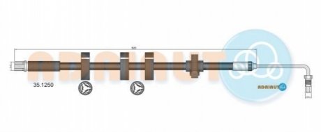 35.1250 ADRIAUTO ADRIAUTO PEUGEOT Шланг тормозной пер. лев. 406 (купе)