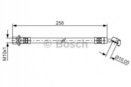 1987481466 BOSCH BOSCH TOYOTA Шланг тормозной передн.прав.Hiace IV 95-