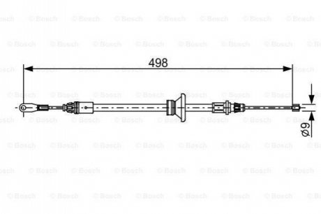 1987482632 BOSCH BOSCH RENAULT Трос ручного тормоза передн. Trafic 01-