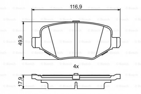 0986495395 BOSCH BOSCH FORD Колодки торм. задн. Explorer (USA) 3.5 10-