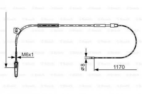 1987477961 BOSCH BOSCH FEBI DB Трос ручного тормоза пер. A-Class W168