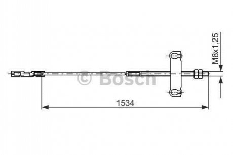 1987482195 BOSCH BOSCH FORD Трос ручного тормоза (центр.) Transit 00-