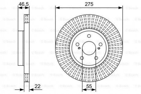 0986479W13 BOSCH BOSCH TOYOTA Диск торм. пер. Corolla 1,6-1,8VVTi 07-