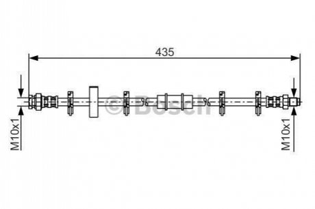 1987476442 BOSCH BOSCH FIAT Тормозной шланг передний RITMO,UNO 83-85