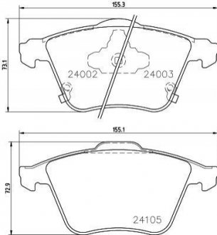 MDB2768 MINTEX MINTEX Колодки тормозные передние MAZDA 6 2,3 02-.