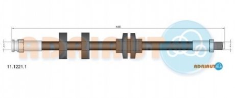 11.1221.1 ADRIAUTO ADRIAUTO FIAT Шланг тормозной пер. Stilo, Bravo 01-