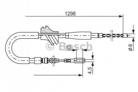 1987477054 BOSCH BOSCH VW Трос ручн. торм. прав. (бараб.) AUDI 80/90