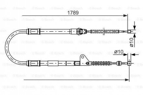 1987477540 BOSCH BOSCH TOYOTA Трос ручного тормоза AVENSIS 98- прав.