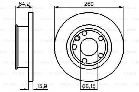 0986478547 BOSCH BOSCH Диск тормозной перед. VW T4 1,8 -92 (260*16)