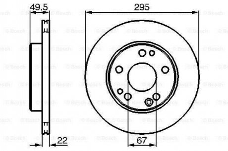 0986478525 BOSCH BOSCH Диск тормозн. вент. передн. DB W124 (295*22)