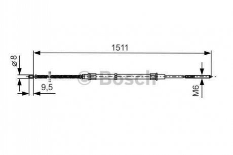 1987477284 BOSCH BOSCH VW Трос ручного тормоза задн. лев./прав.Polo