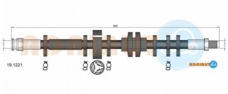 19.1221 ADRIAUTO ADRIAUTO FIAT Шланг тормозной пер.Croma -96 (-ABS)