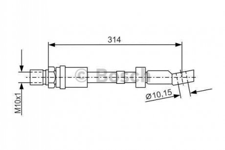 1987476408 BOSCH BOSCH Шланг тормозной передний OPEL Ascona,Kadett