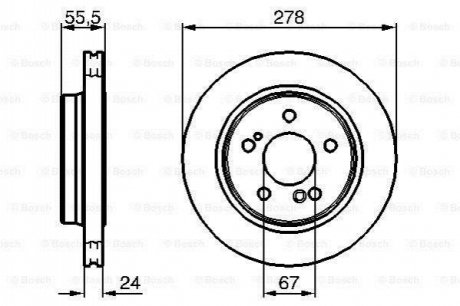 0986479133 BOSCH BOSCH DB Тормозной диск задн.W124/203/210 3.6/4.2