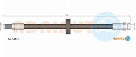 13.1203.1 ADRIAUTO ADRIAUTO FORD Шланг тормозной задн.Mondeo III 00-