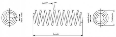 SP0033 MONROE MONROE OPEL Пружина передняя L=328mm Vectra B 96-