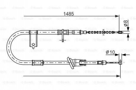 1987477614 BOSCH BOSCH HYUNDAI Трос ручного тормоза прав.Acent 95-