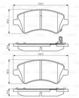 0986495243 BOSCH Гальмівні колодки дискові TOYOTA Corolla \'\'F \'\'>>02 PR2