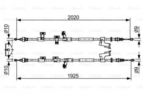 1987482709 BOSCH BOSCH FORD Трос ручного тормоза задн. KUGA II 16-