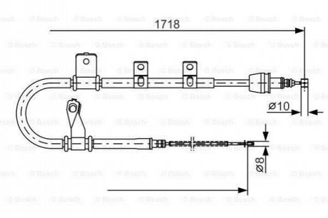 1987482075 BOSCH Гальмівний трос 1718mm HYUNDAI Matrix \'\'RR  \'\'01-10