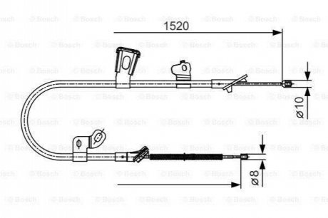 1987477918 BOSCH BOSCH Трос ручного тормоза лев. TOYOTA YARIS -05