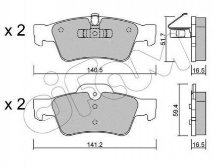 822-568-1 CIFAM Колодки гальмівні задн. W251/W164/W463/W164/W209 05-14