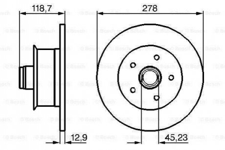 0986478136 BOSCH BOSCH VW Диск тормозной передний TRANSPORTER T2