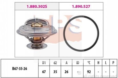 1.880.302 EPS EPS BMW Термостат (Made in Italy!) E36,E34,E39