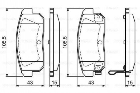 0986494223 BOSCH BOSCH Тормозные колодки задн. MAZDA RX8, NISSAN