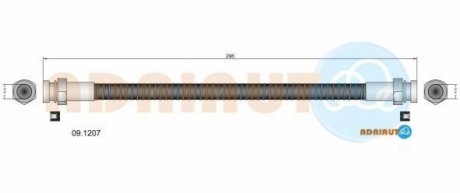 09.1207 ADRIAUTO ADRIAUTO KIA Шланг тормозной зад. Carnival 99-