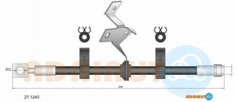 27.1243 ADRIAUTO ADRIAUTO DB Шланг тормозной пер. пр.ML W163 -05