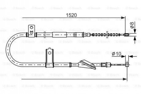 1987477613 BOSCH BOSCH Трос ручного торм. прав. HYUNDAI ATOS -08