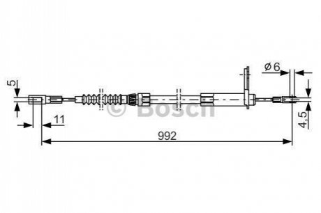 1987477899 BOSCH Гальмівний трос 992mm MB S W220 \'\'RL