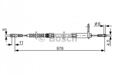 1987477900 BOSCH Гальмівний трос 978mm MB S W220 \'\'RR