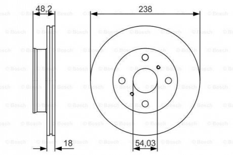 0986479R75 BOSCH BOSCH TOYOTA Диск тормозной передн.Coprolla 88-