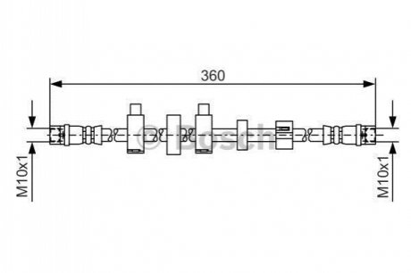 1987481540 BOSCH BOSCH VW Шланг тормозной передний прав. T4 97-