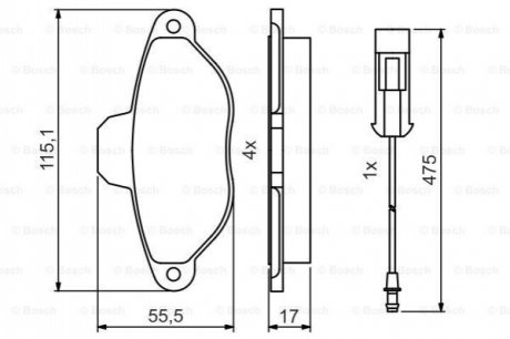 0986495475 BOSCH BOSCH FIAT Тормозные колодки передние Punto 93-