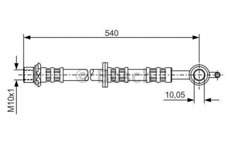 1987476837 BOSCH BOSCH TOYOTA Шланг тормозной пер. пр.Yaris -05