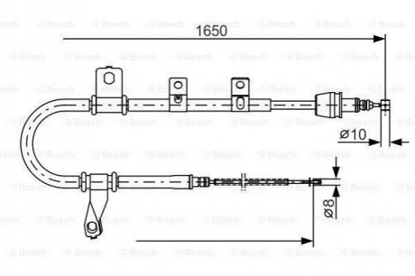 1987482074 BOSCH BOSCH HYUNDAI Трос ручн.тормоза лев.Matrix 01-