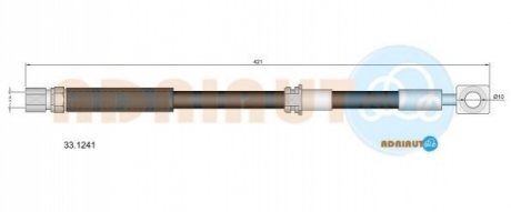 33.1241 ADRIAUTO ADRIAUTO OPEL Шланг тормозной передн. Vectra B